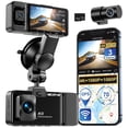 thumbnail image 1 of NEXPOW Cabina Trasera Delantera con Cámara de Tablero WiFi de 3 Canales y 5G, Cámara de Tablero GPS 4K+1080P+1080P para Automóvil con Tarjeta de 64GB, Visión Nocturna WDR, 1 of 11