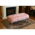thumbnail image 3 of Vanity Bench with Pink Faux Fur and Clear Acrylic Legs, 3 of 3