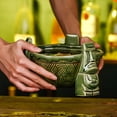 thumbnail image 2 of Ceramic Punch Bowl Three Legged Design Tiki Mugs Cocktail Cup Drinking Cup for Bar Home Green, 2 of 9