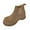 Khaki, variant on Womens Hidden Wedge Boots Stretch Slip on Cute Round Toe Ankle Booties Suede Chunky Lug Sole Winter Boots