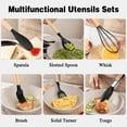thumbnail image 6 of HEESEM 43 Pcs Silicone Kitchen Utensils Set with Wooden Handles, Heat Resistant Nonstick Spatula & Cooking Tools with Holder Black, 6 of 10