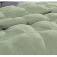 thumbnail image 4 of D.N.G. BEDDINGS Luxurious 5 Piece Pom Pom Pinch Pleated Comforter Set, 800 Thread Count, 100% Egyptian Cotton, White Vintage Pom-Pom Fringe (King/California King Size Solid Light Sage Color), 4 of 5