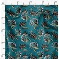 thumbnail image 2 of Soimoi Florals Print, Velvet Fabric, Decor Sewing Fabric by The Yard 54 Inch Wide,Decorative Fabric for Upholstery and Home Accents, Teal Blue, 2 of 6