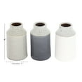 thumbnail image 3 of DecMode Ceramic Earthy, Coastal ,Minimalist, Neutral Vase Set of 3 5"W, 8"H, Matte and Textured Glaze Finish, in White, Beige and Charcoal Gray, 3 of 7