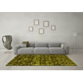 thumbnail image 3 of Ahgly Company Machine Washable Indoor Square Abstract Yellow Modern Area Rugs, 3' Square, 3 of 4