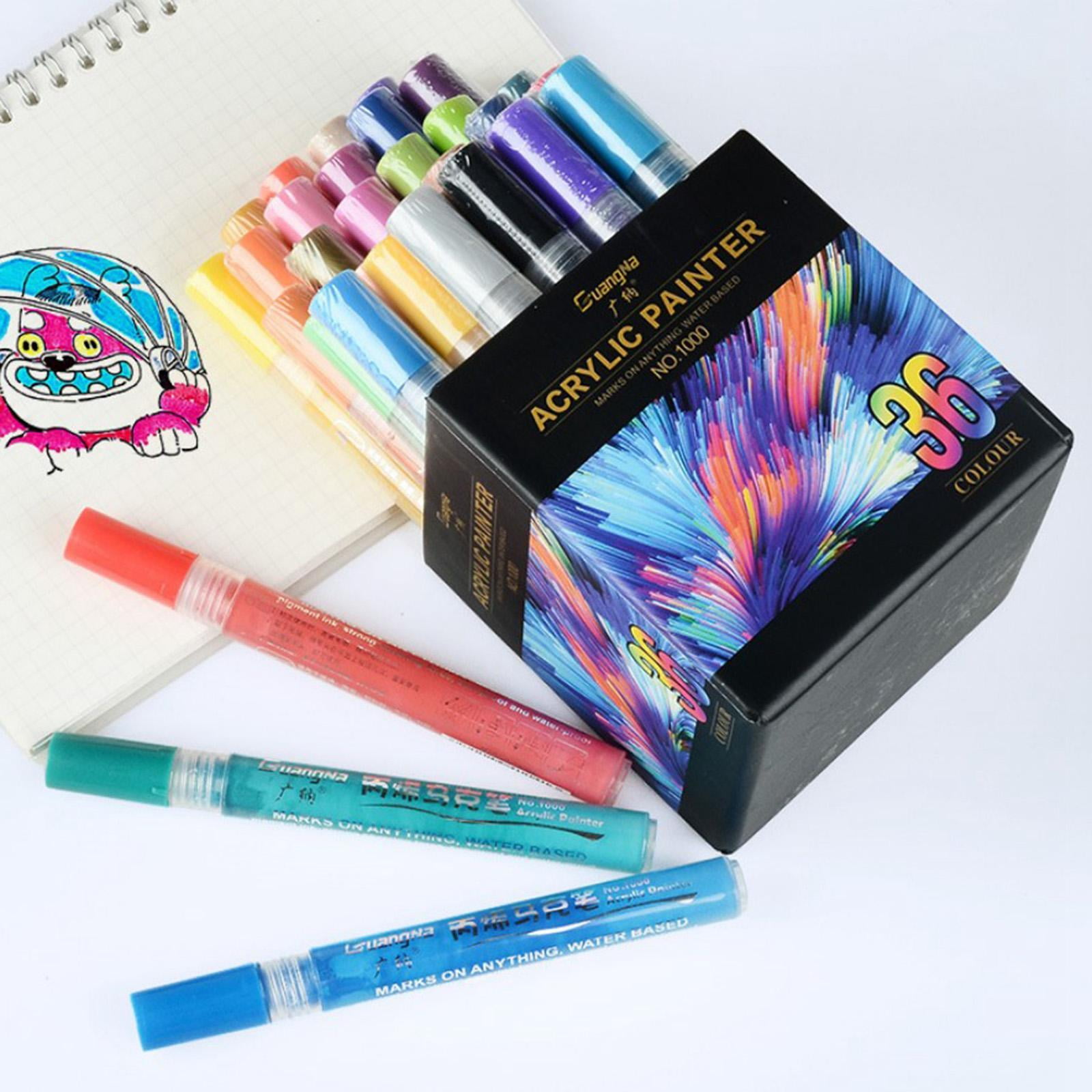 Axioma 12/15/24/36pcs Acrylic Paint Pens for Rock Painting, Stone, Ceramic, Wine Glass,