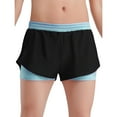thumbnail image 4 of Runhomal Kids Girls Lightweight Double-Layer Quick-dry Workout Shorts Football Training Sports Shorts Bottoms Light Blue 10, 4 of 6