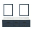 thumbnail image 3 of Castor 72 in W Blue Double Bath Vanity, Carrara Marble Top, and 34 in Mirrors, 3 of 11