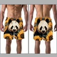 thumbnail image 3 of luoweisi Men's Beach Shorts Quick Dry Swim Trunks with Mesh Lining Panda Sunflower M, 3 of 5