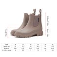 thumbnail image 2 of Botas de Wellington impermeables Botas gruesas de tobillo elegante botas de lluvia de moda transpirable botas de punta ancha para viajes al aire libre, 2 of 9