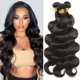 thumbnail image 1 of Paquetes de cabello humano brasileño ondulado, 3 unidades, 1B, negro natural, doble trama, 10, 12 y 14 pulgadas., 1 of 5