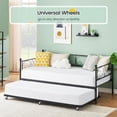 thumbnail image 4 of Outop Adults Modern METAL Storage Twin Daybed with Trundle Black, 4 of 7