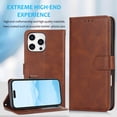 thumbnail image 6 of ShellTech Compatible with iPhone 16 Pro Wallet Case, [RFID Blocking] 3 Card Holder Stand with Credit Card Slot PU Leather Magnetic Protective Flip Cover ,Brown, 6 of 14