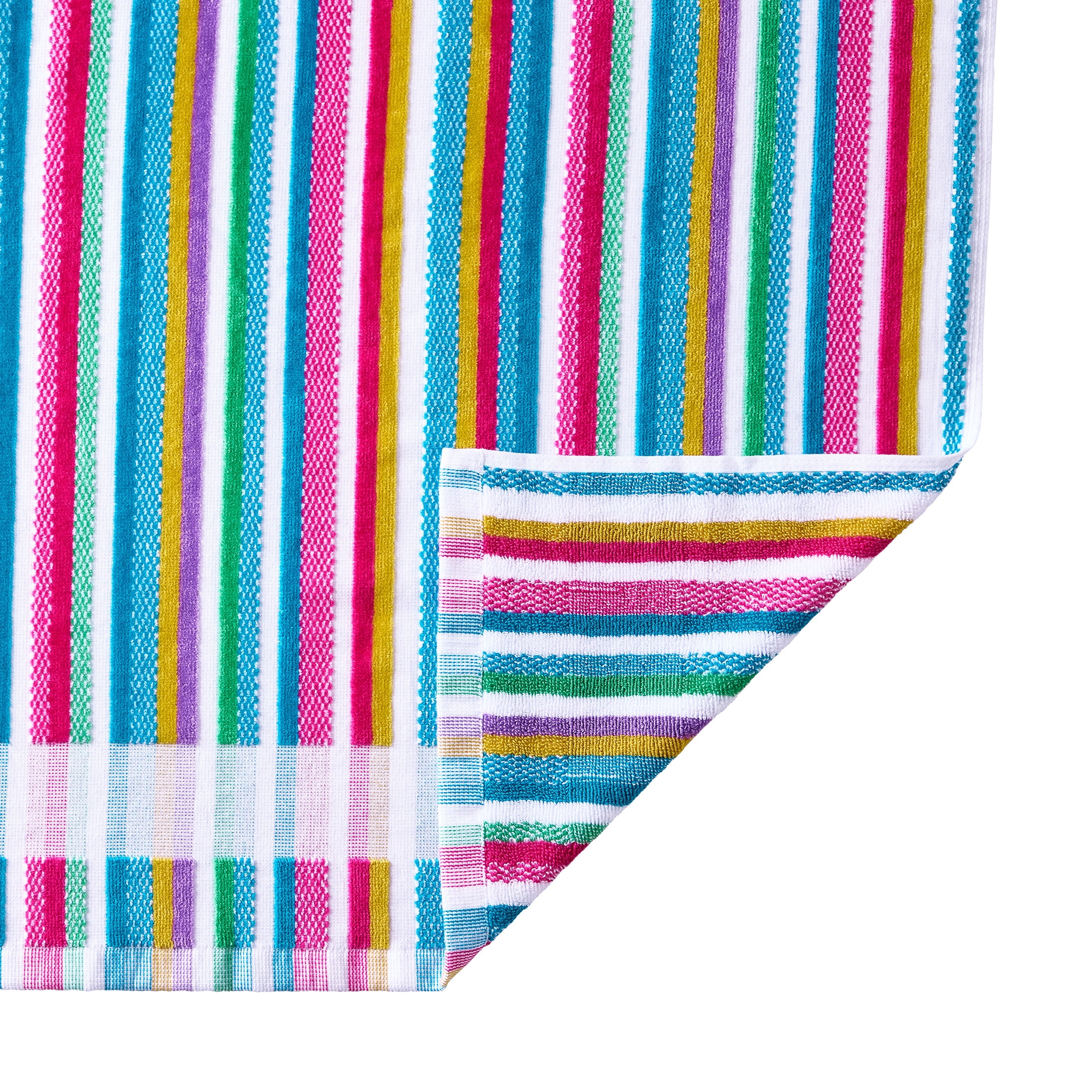 Better Homes & Gardens Cotton Blend Blend Beach Towel, 72 x 38 in, Warm Veriegated Stripe