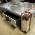 thumbnail image 2 of Aviator Coffee Table with Storage Drawers Aluminum Modern Center Table Home & Office Industrial Decor Furniture, 2 of 3