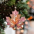 thumbnail image 6 of Stained Glass Acrylic Maple Leaf Hanging Ornament, Fall Window Suncatcher, Harvest Halloween Home Porch Decor, 6 of 6