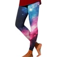 thumbnail image 2 of Star Print Leggings for Women High Waisted Tummy Control Yoga Pants Stretchy Compression Workout Tights Galaxy Pattern Activewear Gym Bottoms, 2 of 5