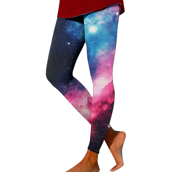 IFNWSV Yoga Pants Women High Waisted Tummy Control Star Print Stretchy Soft Comfort Gym Workout Athletic Pants Pink S