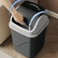 thumbnail image 6 of Floleo 13.7 Inch Swing Top Trash Can, Small Bathroom Office Garbage Bin with Lid, Odor Control Kitchen Wastebasket for Home, Black Plastic Step Can 5 Gallon, 6 of 6