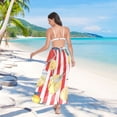 thumbnail image 7 of FORMRS Womens Beach Sarong Semi-Sheer Bikini Wrap Skirt Swimsuit Cover-ups, White Striped Lemon, 7 of 7
