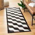 thumbnail image 2 of SAFAVIEH Studio Leather Rylan Wave Stripes Area Rug, Black/Ivory, 5' x 8', 2 of 7