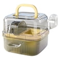 thumbnail image 2 of Apeya Yellow Portable Hamster Habitat, Heavy-Duty Ventilated Rodent Carrier with Non-Slip Handle, Dual-Use Outdoor Travel Cage for Dwarf Hamsters Gerbils, 2 of 9