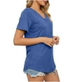 thumbnail image 5 of yillto Womens V Neck Shirts Basic Short Sleeve Loose Solid Color Summer Soft Comfy Casual Tshirts, 5 of 7