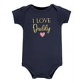 thumbnail image 3 of Hudson Baby Infant Girl Cotton Bodysuits, Girl Daddy Pink Navy 3Pk, 6-9 Months, 3 of 5