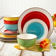 Gibson Home Confetti Band 12 Piece Mix & Match Dinnerware Set