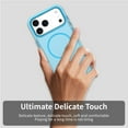 thumbnail image 4 of ELEHOLD Clear Magnetic Case For Apple iPhone Air , Shock-Absorbent Magnetic Anti-Scratch PC+TPU Anti-Fingerprint Wireless Charging Matte Non-Slip Lightweight Cover,Blue, 4 of 7