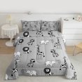 thumbnail image 2 of Manfei Funny Wildlife Full Size Comforter Sets 3-Piece, Kawaii Lion Giraffe Elephant Bedding Comforter Set, Cute Animals Bedding Sets, Lightweight Room Decor, 2 of 8