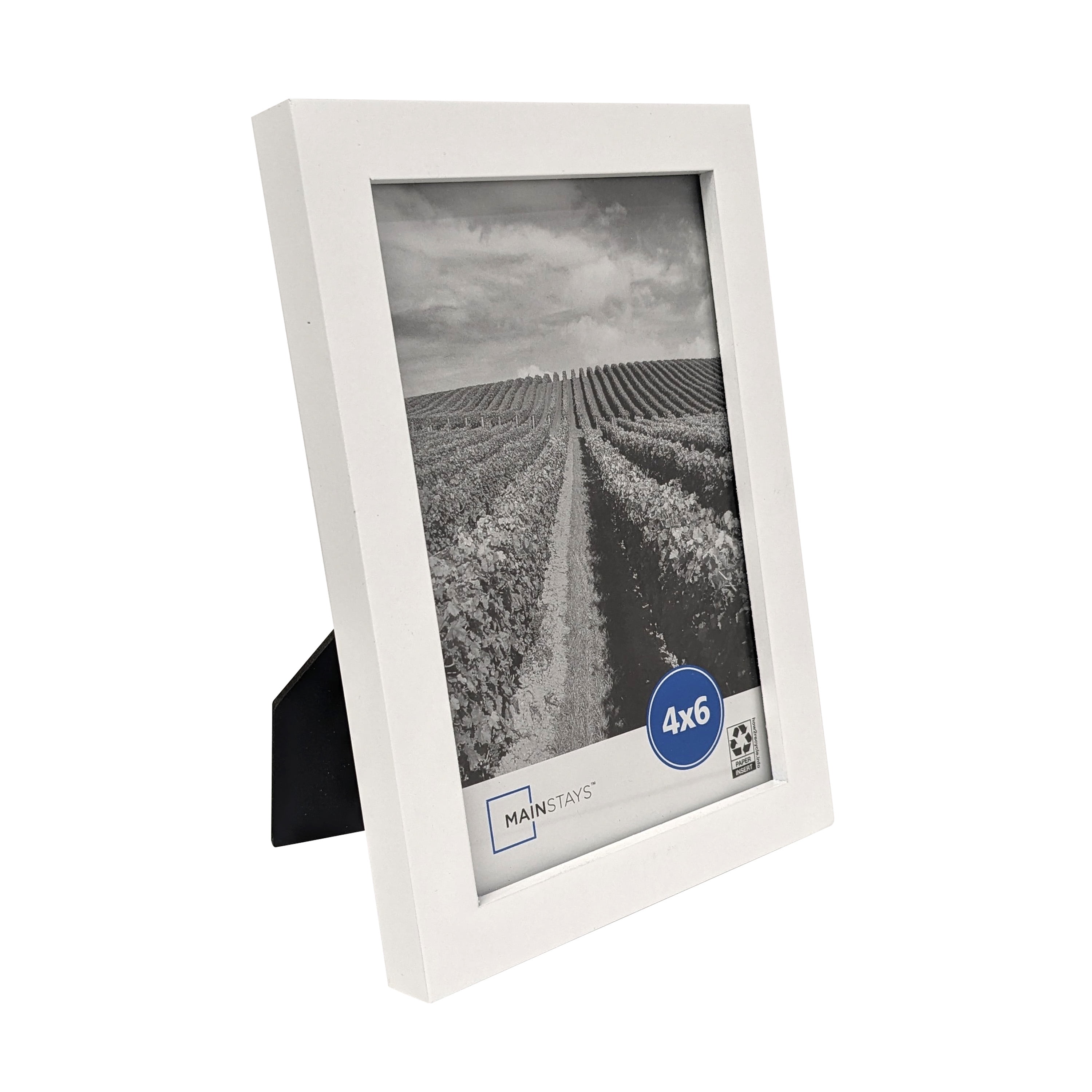 Mainstays - 4x6 Picture Frame - White Gallery Linear Program Tabletop & Wall Photo Frame