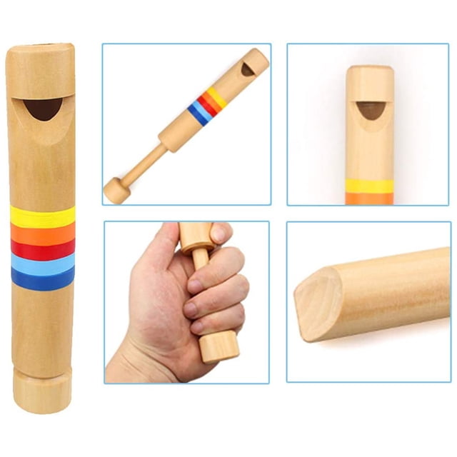Silbato De Madera Para Niños, Flauta, Silbato De Empuje Para Niños, Juguete Educativo De Aprendizaje ANGGREK Children Wooden Whistle
