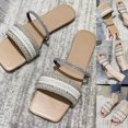 thumbnail image 2 of Juebong Sandals clearance Women's Flat Sandals Fashion Slides Open Toe Two Strap Glitter Slippers Casual Summer Size Shoes, 2 of 5