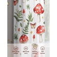 thumbnail image 5 of Mushroom Sheer Curtains 54 Inch Length 2 Panels Set, Red Botanical Summer Green Butterfly Voile Window Treatment Rod Pocket Short Kitchen Curtains Drapes for Bedroom 52"x54"x2, 5 of 7
