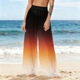 thumbnail image 7 of Sheer Mesh Beach Pants for Women High Waisted Ombre Color Block Wide Leg Cover Up Trousers Gradient Chiffon Look Flowy Swimwear Coverups, 7 of 7