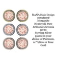 thumbnail image 4 of NANA Simulated Morganite Pure Brilliance Zirconia Round Halo Earrings Sterling Silver - Rose Gold Plated, 4 of 6
