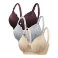 thumbnail image 1 of PEZHADA Womens Solid Color Steel Ring Oversized Gathering Underwear Daily Bra, 1 of 1