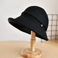 thumbnail image 4 of CoCopeaunts Sunshade Straw Bucket Hat for Women Summer Retro Foldable Basin Cap Literary Fisherman Hat Casual Sun Cap Bow Belt, 4 of 8