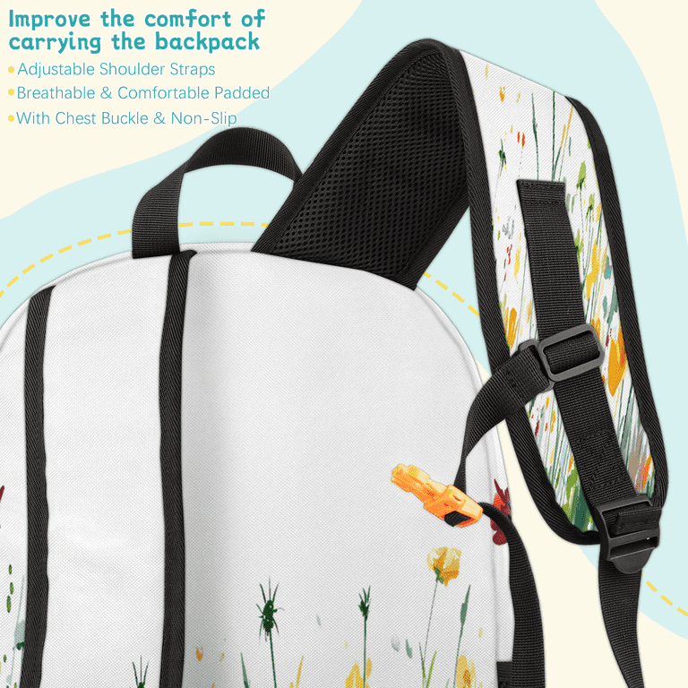 Herdesigns Wildflowers Red And Yellow Floral Laptop Backpack  display picture 1