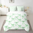 thumbnail image 2 of Castle Fairy Preppy Child Cartoon Bowknot Bedding Comforter Set 7pcs,Polka Dots Queen Bedding Sets Super Cozy,Green White Bow Queen Sheet Sets,Microfiber Bedroom Decor,Reversible, 2 of 8