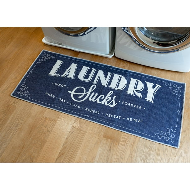 Soft Woven GripBack Woven Printed Rug, Laundry Room Mat Runner