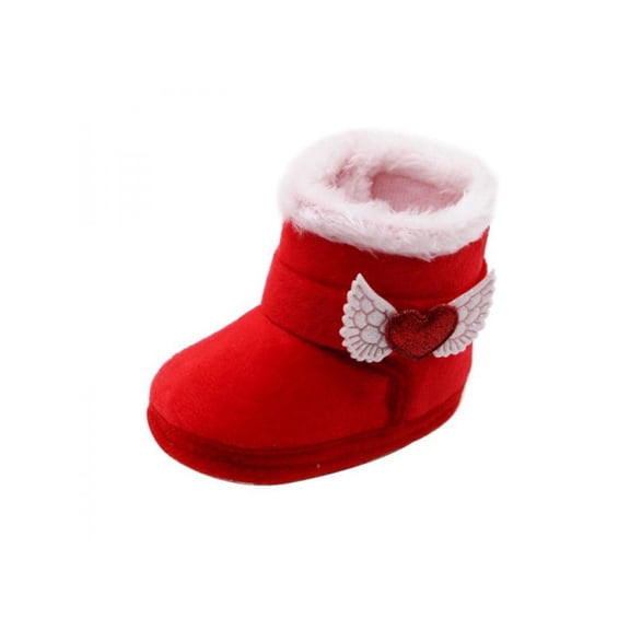 Winter Toddler Baby Boy Girl Cute Cotton Snow Boots With Loves Mid-tube Boots Infant Anti-slip Shoes 0-18M