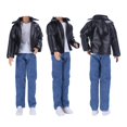 thumbnail image 5 of E-TING Leather Coat Suit Cool Motorcycle Style Couple Clothes for 11.5″ Girl Dolls and 12″ Boy Doll, 5 of 6