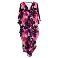 thumbnail image 5 of SEANATIVE Womens Plus Size Kaftan Dress Stylish Design Beach Cover Up Swimsuit Coverup Kaftan Maxi Dress for Vacation Casual Beach Pool Party Wear, Tropical Flower Pink Black, 5 of 7