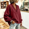thumbnail image 5 of Womens Ruffle V Neck Long Sleeve Loose Fit Pullover Sweatshirt, Long Sleeve Drop Shoulder Relaxed Fit Soft Casual Pullover Sweatshirt, 5 of 5