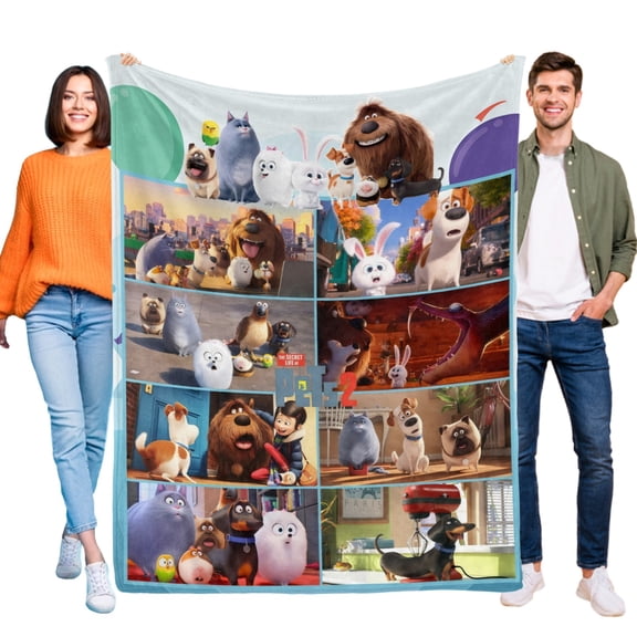 Throw Blanket for The Secret Life of Pets Bed Couch Home Decor Flannel Blanket for Kids Boys Girls Gifts Soft Warm 30x40 Inch