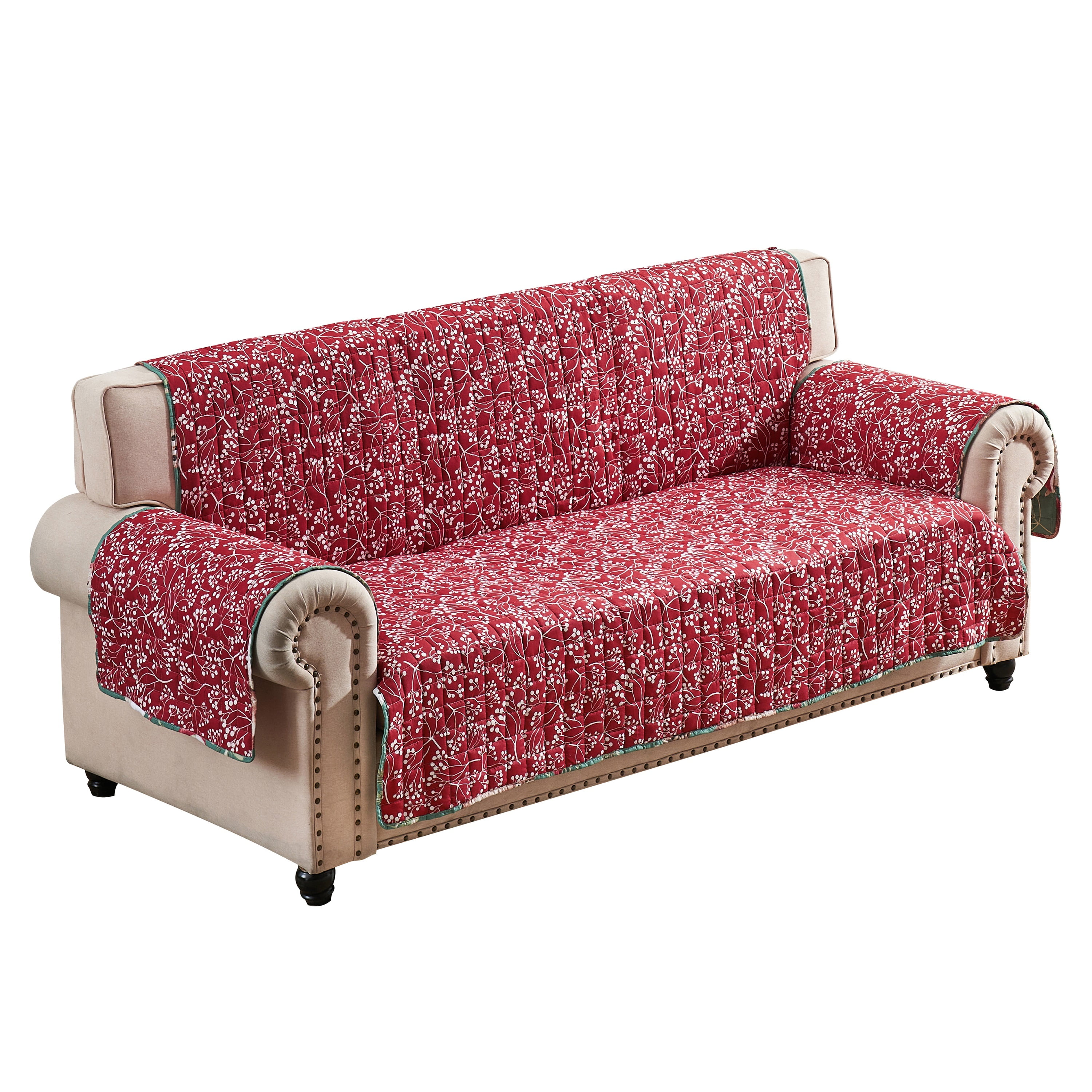 Barefoot Bungalow Willow Pet-Friendly Paw Guard & Furniture Cover, Reversible - Holiday - Sofa