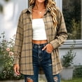 thumbnail image 2 of PFRNLF Flannel Plaid Shirts for Women Casual Loose Fit Long Sleeve Button Down Tops, 2 of 7
