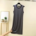 thumbnail image 2 of HAiming Nightgowns for Women Sleeveless Comfy Polka Dot Loose Casual Solid Color Scoop Neck Trendy Midi Pajamas Everyday Sleepwear, 2 of 5